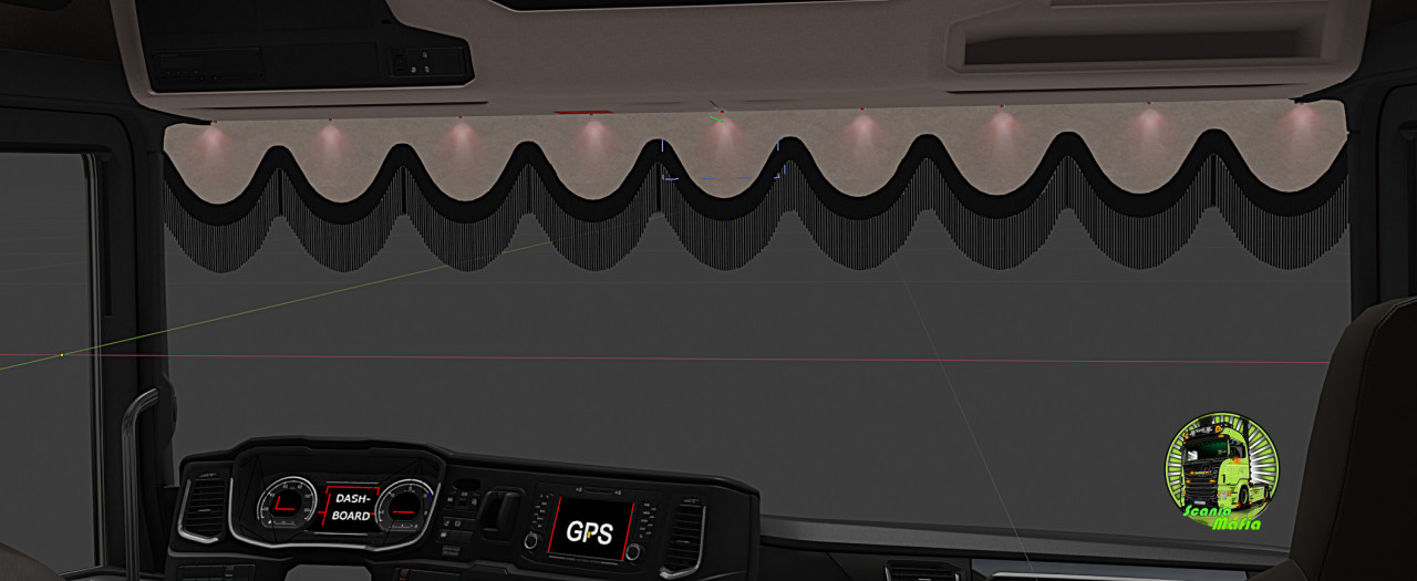 Curtain with Red Lights
